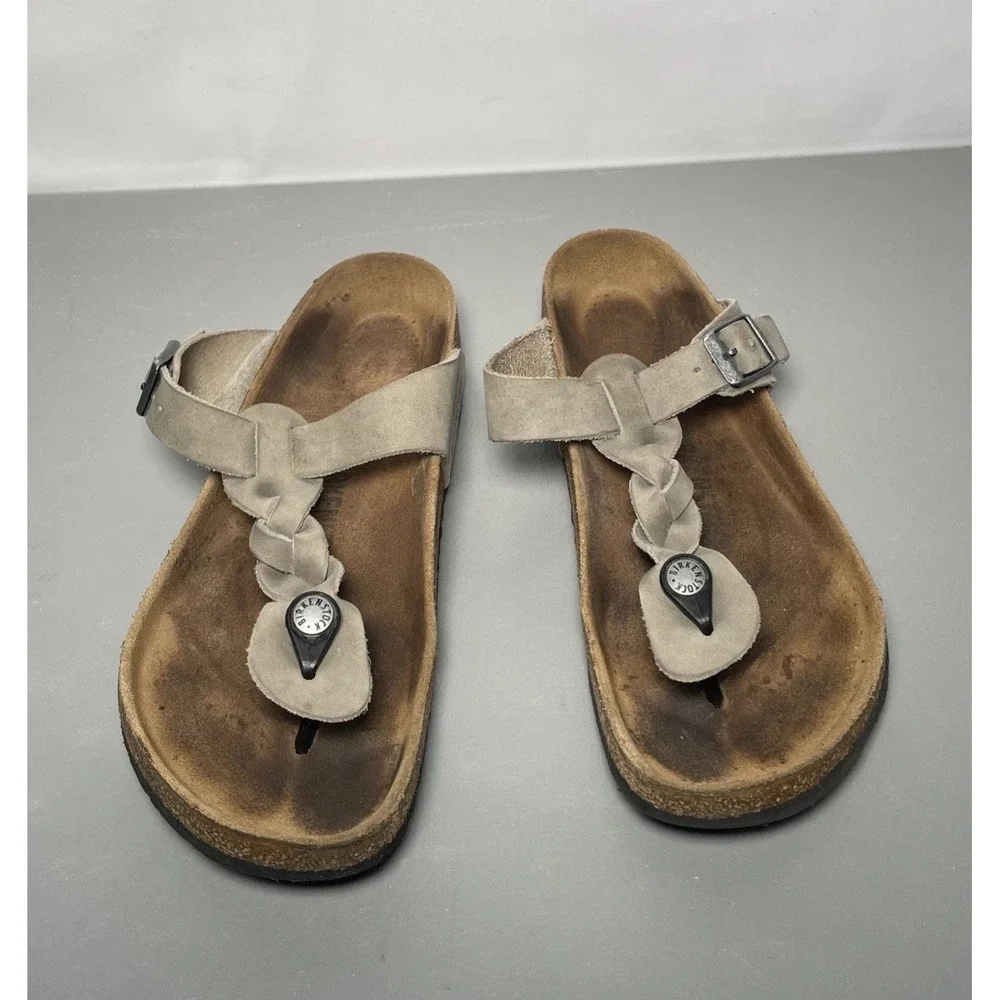Birkenstock Gizeh Braided Gray Thong Sandals EU39 Women's 8 Men's 6